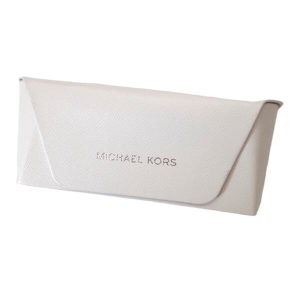 Michael Kors White Leather Hardshell Eyeglass Case Designer Sunglasses Case - Picture 1 of 9